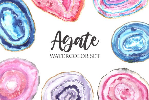 Download Watercolor Agate Stones Clipart PNG - Png Collection