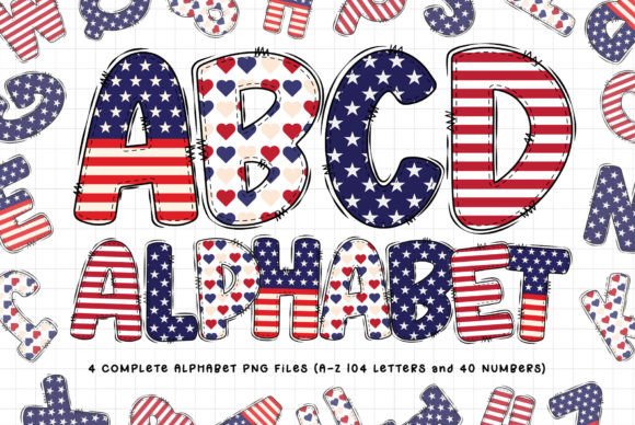 Download 4th of July, USA Flag Alphabet - Premium Resources