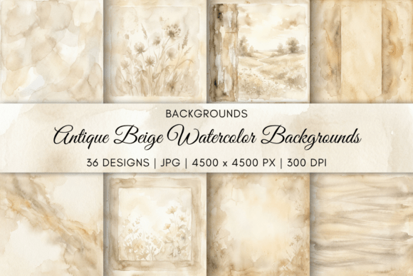 Download Antique Beige Watercolor Backgrounds - Beige Collection