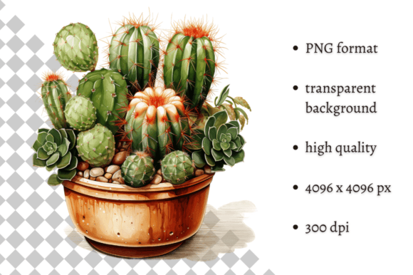 Download Potted Cactus PNG Illustration - Png Collection