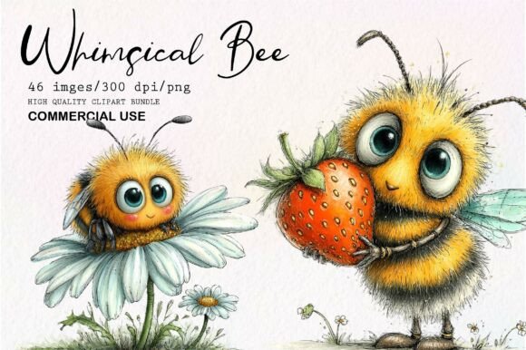 Download Whimsical Bee Clipart PNG - Png Collection