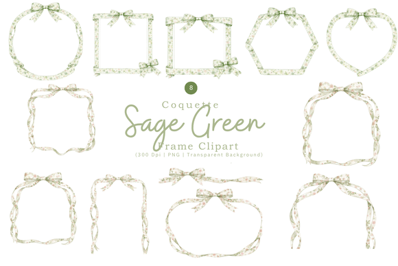 Download Sage Green Coquette Frame Clipart PNG - Png Collection