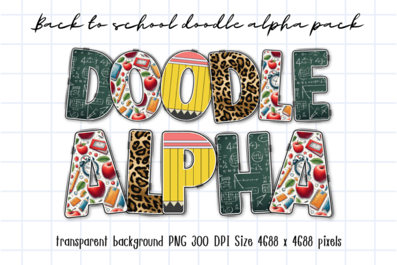Download Back to School Leopard Doodle Alphabet - Premium Bundle