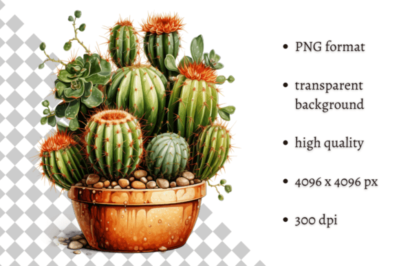 Download Potted Cactus PNG Illustration - Png Collection