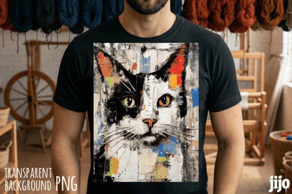 Download Cat Abstract Art Colorful PNG - Png Collection