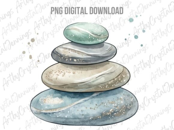 Download Watercolor Zen Stones PNG - Png Collection