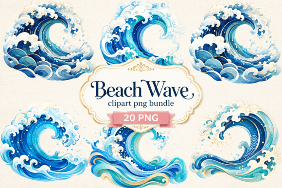 Download Beach Wave Clipart PNG Bundle - Png Collection