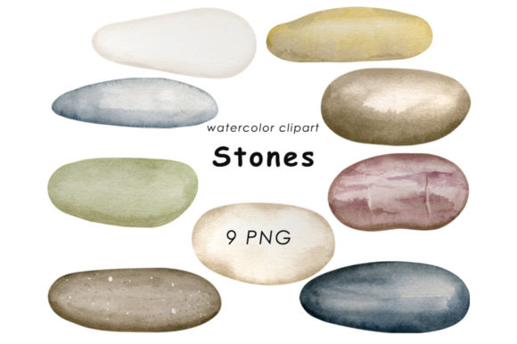 Download Stones Watercolor Clipart PNG - Png Collection