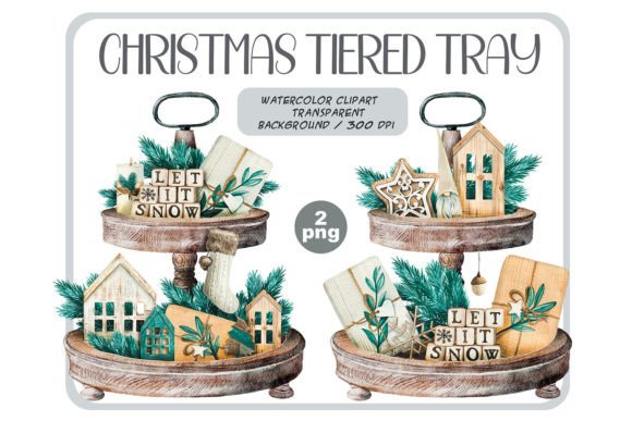 Download Scandinavian Christmas Tiered Tray Png - Png Collection