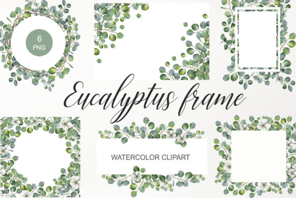 Download Watercolor Eucalyptus Frame Clipart PNG - Png Collection