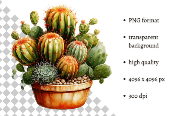 Download Potted Cactus PNG Illustration - Png Collection