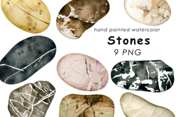 Download Stones Watercolor Clipart PNG - Png Collection