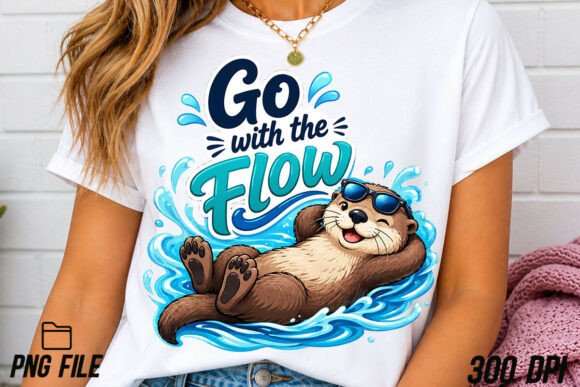 Download Go with the Flow Otter PNG Sublimation - Png Collection