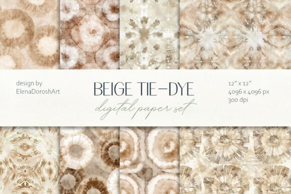 Download Beige Tie-dye Seamless Digital Paper - Beige Collection