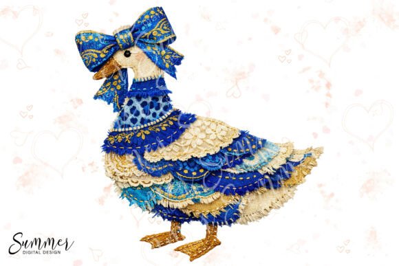 Download Blue Bow Patchwork Goose Sublimation PNG - Png Collection