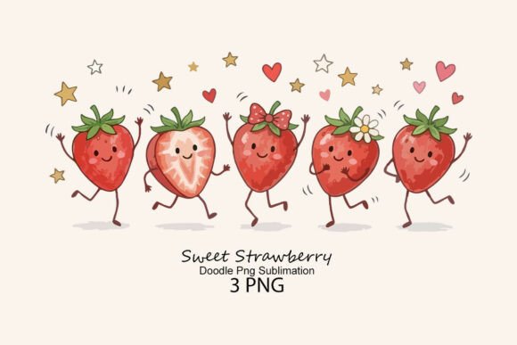 Download Sweet Strawberry Doodle Png Sublimation - Png Collection