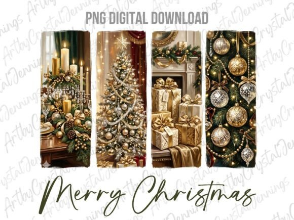 Download Elegant Gold Christmas Brushstroke PNG - Png Collection