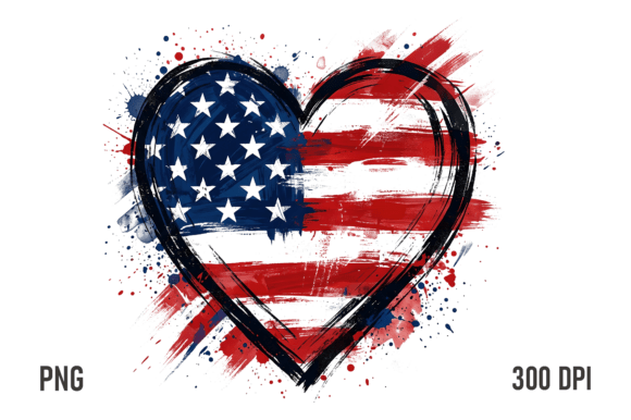 Download Patriotic USA Heart Brush Stroke PNG - Png Collection