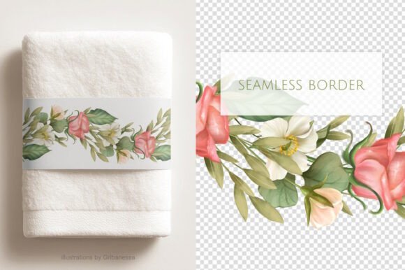 Download Rose Floral Seamless Border PNG Ribbon - Png Collection