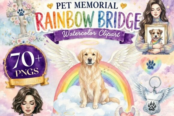Download Pet Memorial Rainbow Bridge Clipart | 70 - Rainbow Collection