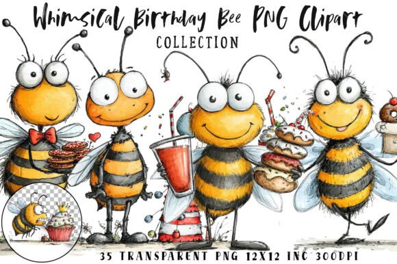 Download Whimsical Birthday Bee PNG Clipart - Png Collection