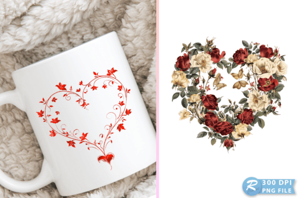 Download Valentine Floral Heart Illustration PNG - Png Collection