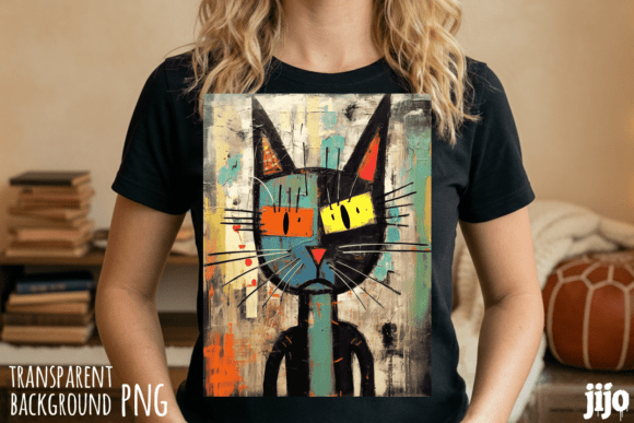 Download Cat Abstract Colorful Art PNG - Png Collection