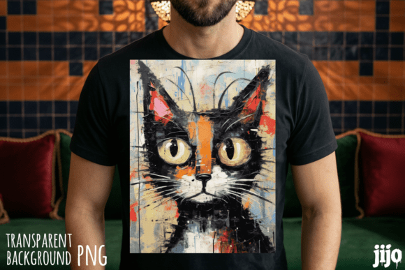Download Cat Abstract Art Colorful PNG - Png Collection