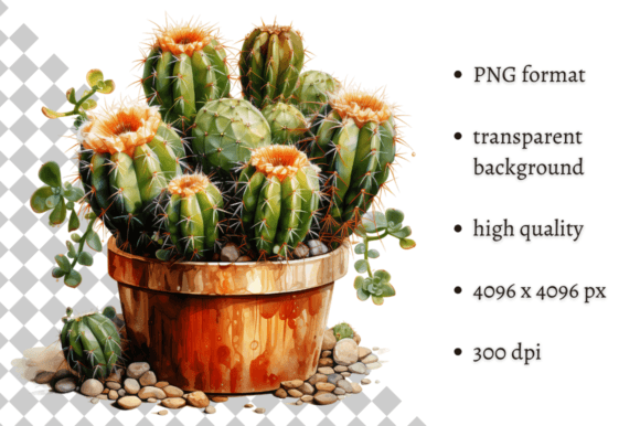 Download Potted Cactus PNG Illustration - Png Collection