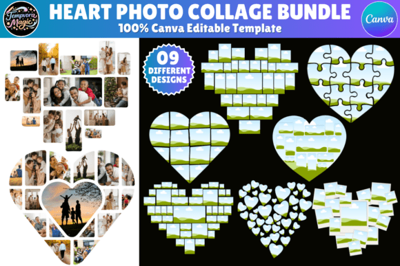 Download Heart Photo Collage Editable Template - Template Collection