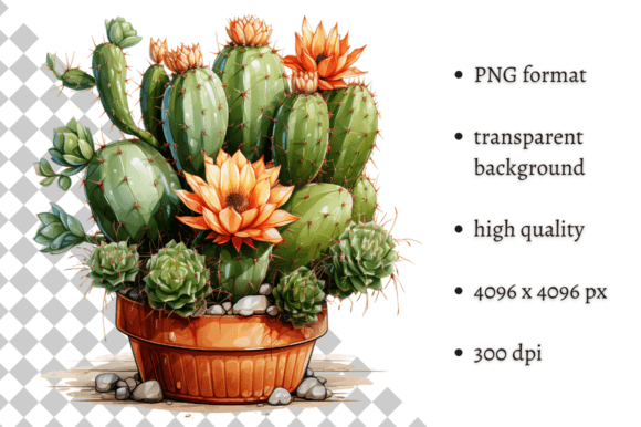 Download Potted Cactus PNG Illustration - Png Collection