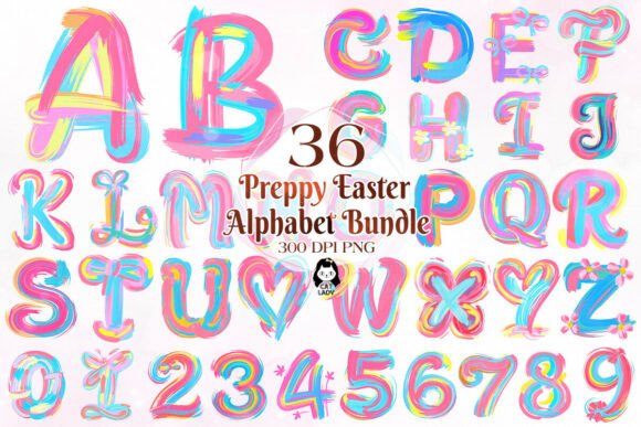 Download Preppy Brushstroke Easter Day Alphabet - Premium Resources