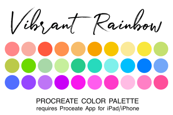 Download Vibrant Rainbow Procreate Color Palette - Rainbow Collection