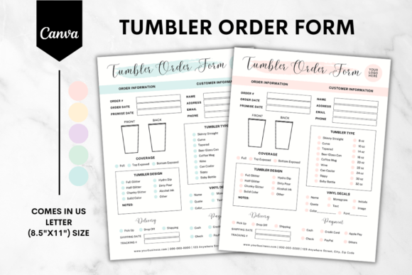 Download Custom Tumbler Order Form Template 1 - Template Collection